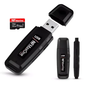 Grabadora de Voz Espia Digital con MicroSD de 32 GB incluida | Mini Grabadora de Audio Ideal para Reuniones, Entrevistas, Clases | Grabadora USB Espia Portatil con hasta 500 Horas Grabación NFMaxone.